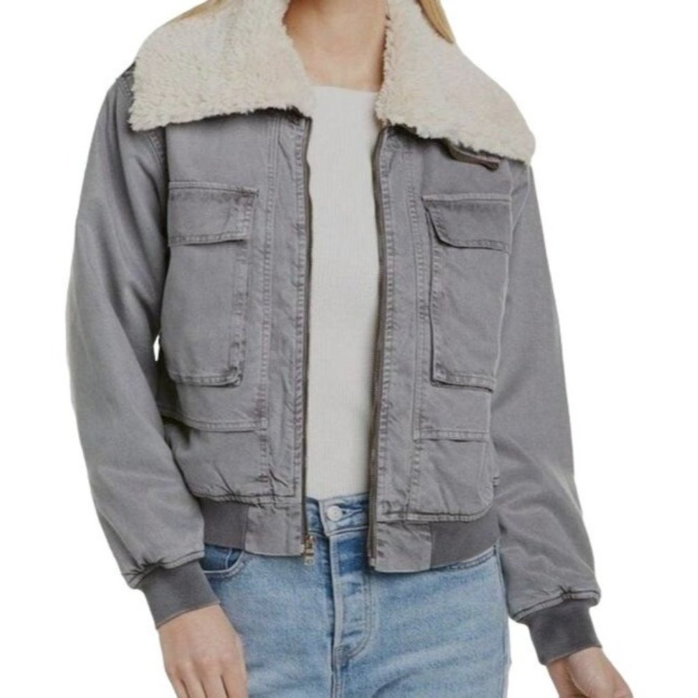 Young Fabulous & Broke NWT Grey Removable Sherpa Collar Jacket Extra Small XS